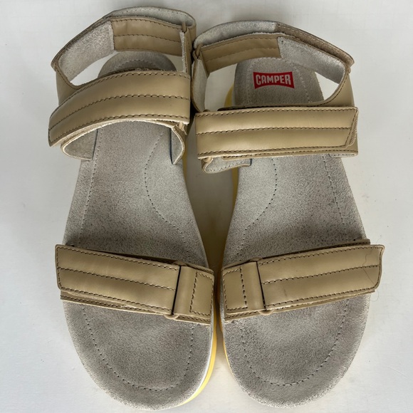camper sandals women size 41 US 10 Beige Synthetic Ankle Strap Platform - Picture 6 of 16